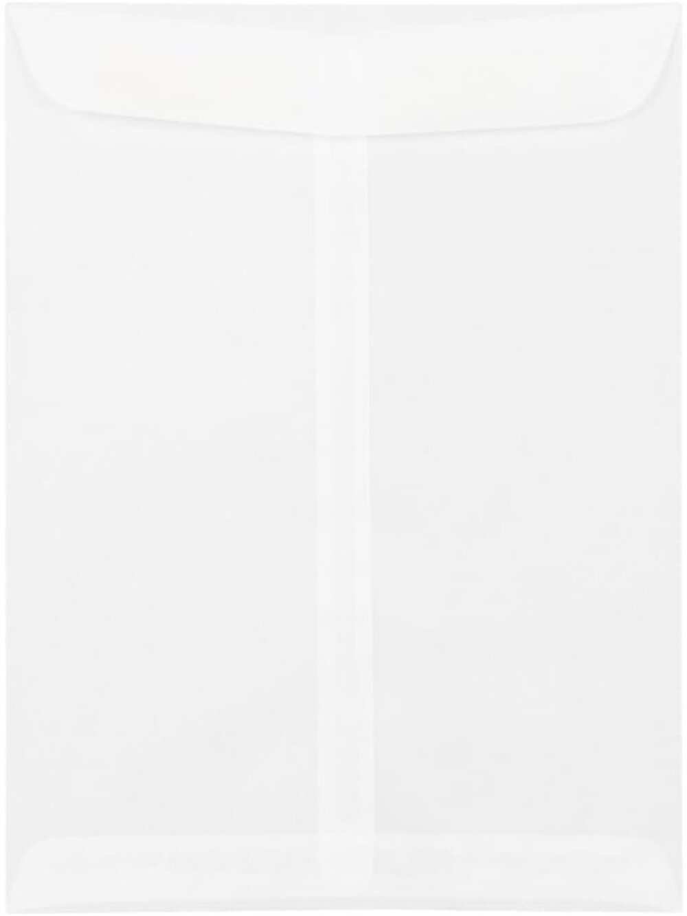 9 x 12 Open End Catalog Translucent Vellum Envelopes - Clear - 25/Pack